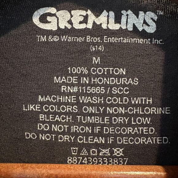 Gremlins Gizmo Graphic T Shirt Mens Medium Black Tee Warner Bros - Picture 2 of 9